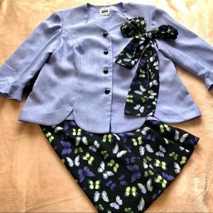 Vintage Butterfly Jacket & Skirt Set